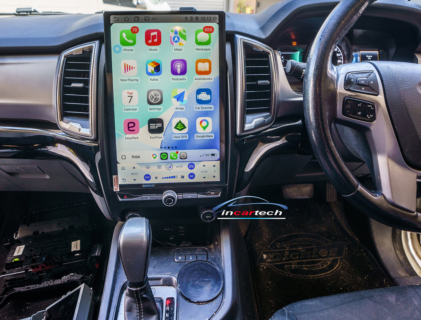 Ford Ranger Raptor 2011-2016 15.6“ vertical Touchscreen Wireless Apple CarPlay Android Auto GPS Bluetooth