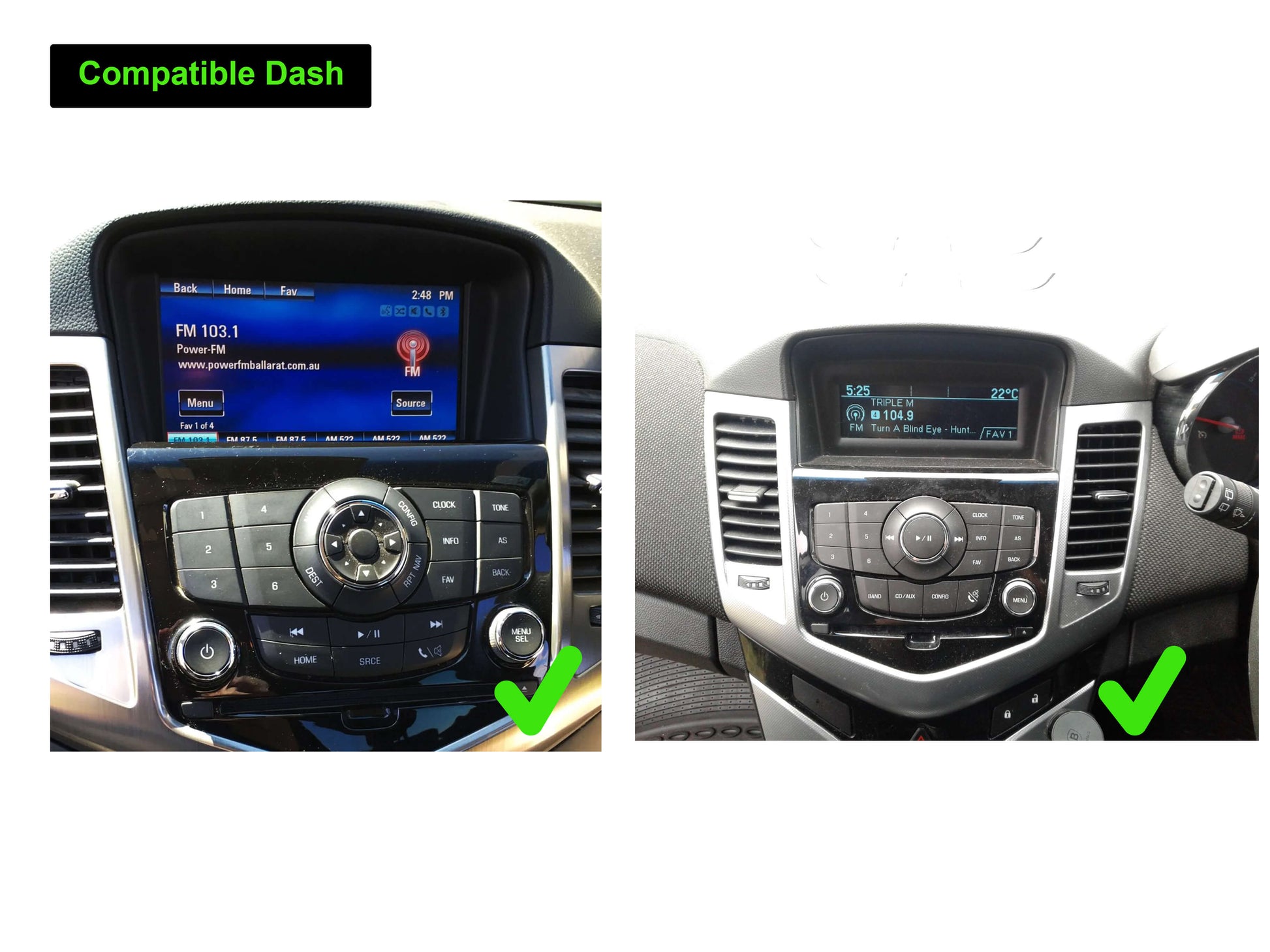 Holden Cruze 09-16 stereo facia 9 inch android  Double din 2 din fascia frame surround, Holden Cruze 2009-2016 GPS 9" Dual Knob touchscreen Wireless CarPlay Android Auto stereo
