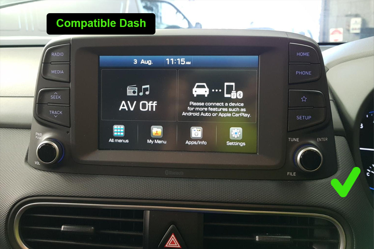 Hyundai Kona 2017-2023 12.95" Wireless Apple CarPlay Android Auto Radio upgrade