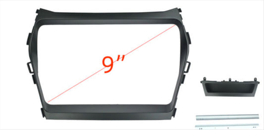 Hyundai Santa Fe 2013-2018 stereo facia 9 inch android  Double din 2 din fascia frame surround