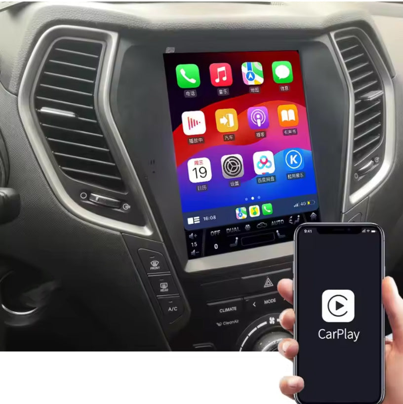 Hyundai Santa Fe 9.7“ screen 2013-2018 GPS wireless Apple CarPlay Android Auto Stereo