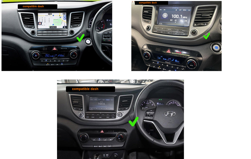 Hyundai Tucson 9.7" 2015-2018 wireless apple carplay android auto GPS Stereo