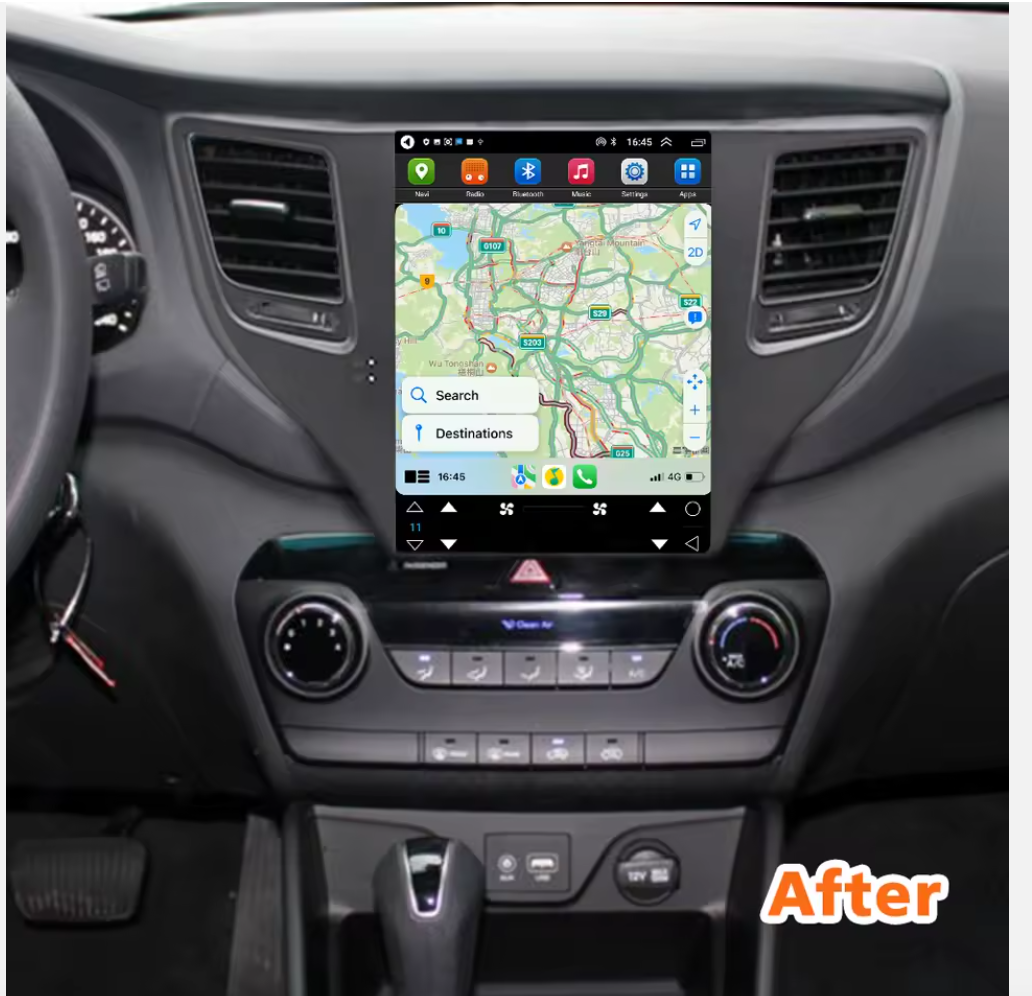Hyundai Tucson 9.7" 2015-2018 wireless apple carplay android auto GPS Stereo