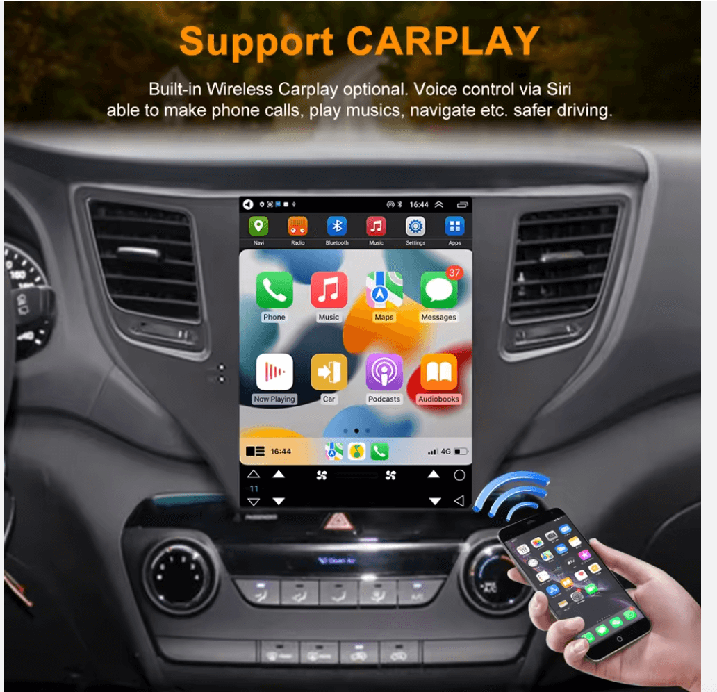 Hyundai Tucson 9.7" 2015-2018 wireless apple carplay android auto GPS Stereo