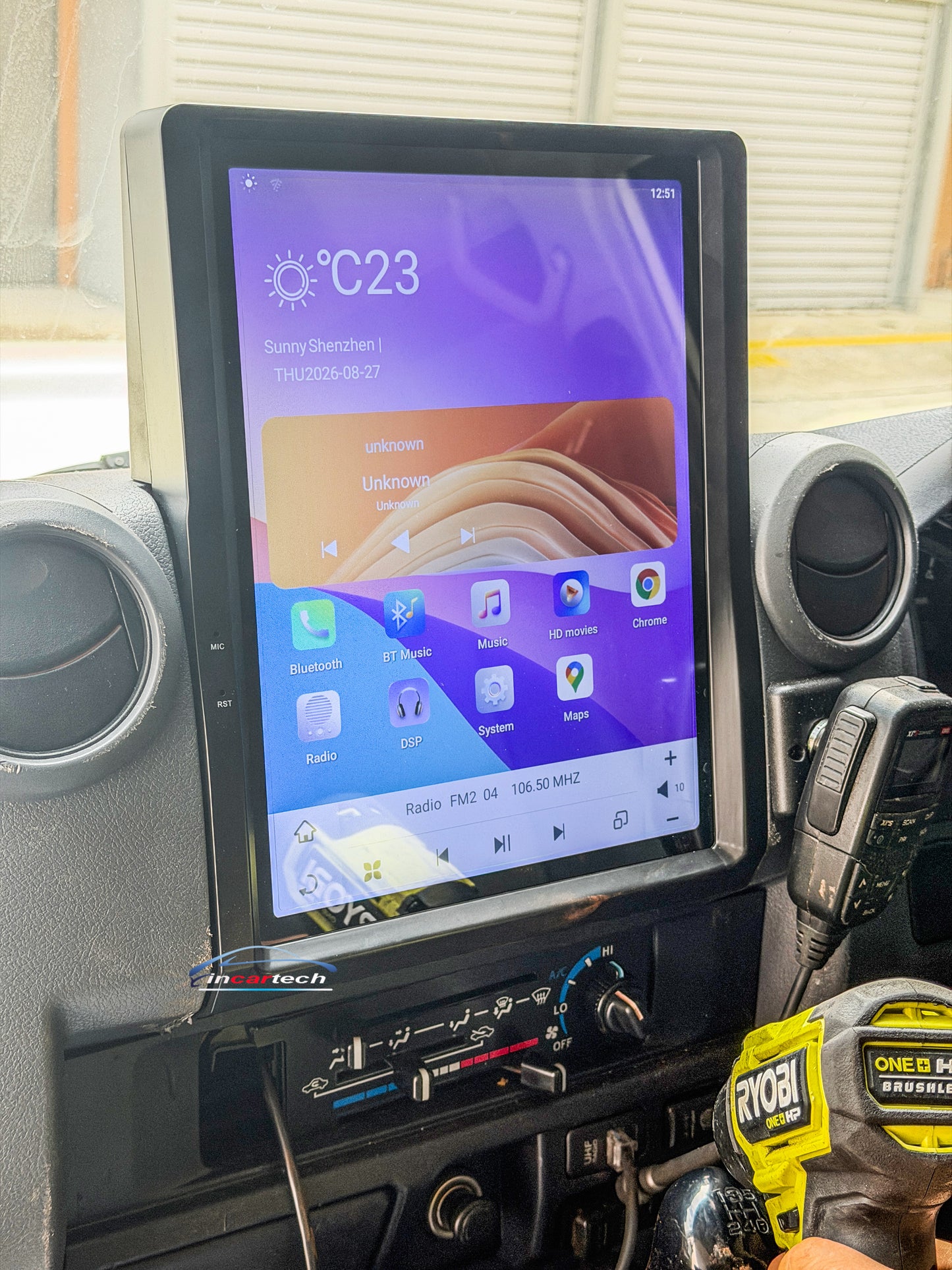 Toyota Landcruiser LC 70 76 78 79 Series 12.7" Tesla style GPS Infotainment Wireless CarPlay Android Auto