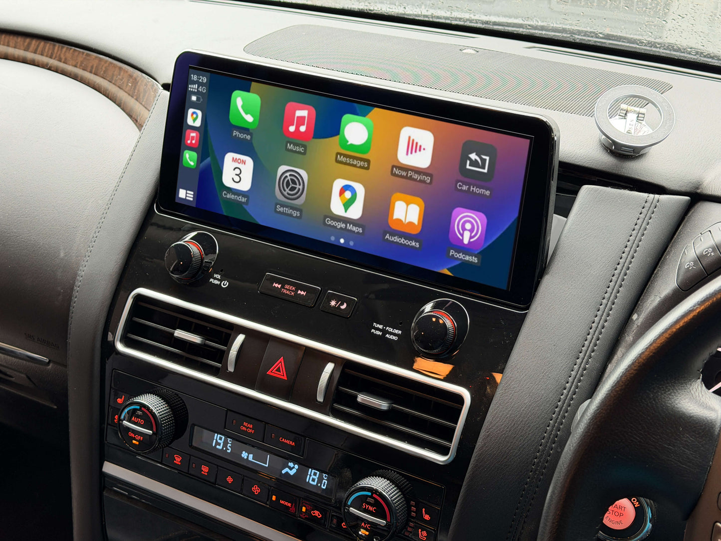 Nissan Patrol Y62 2010-2024 Black Panel 12.3 inch touchscreen upgrade Car stereo wireless Carplay android auto