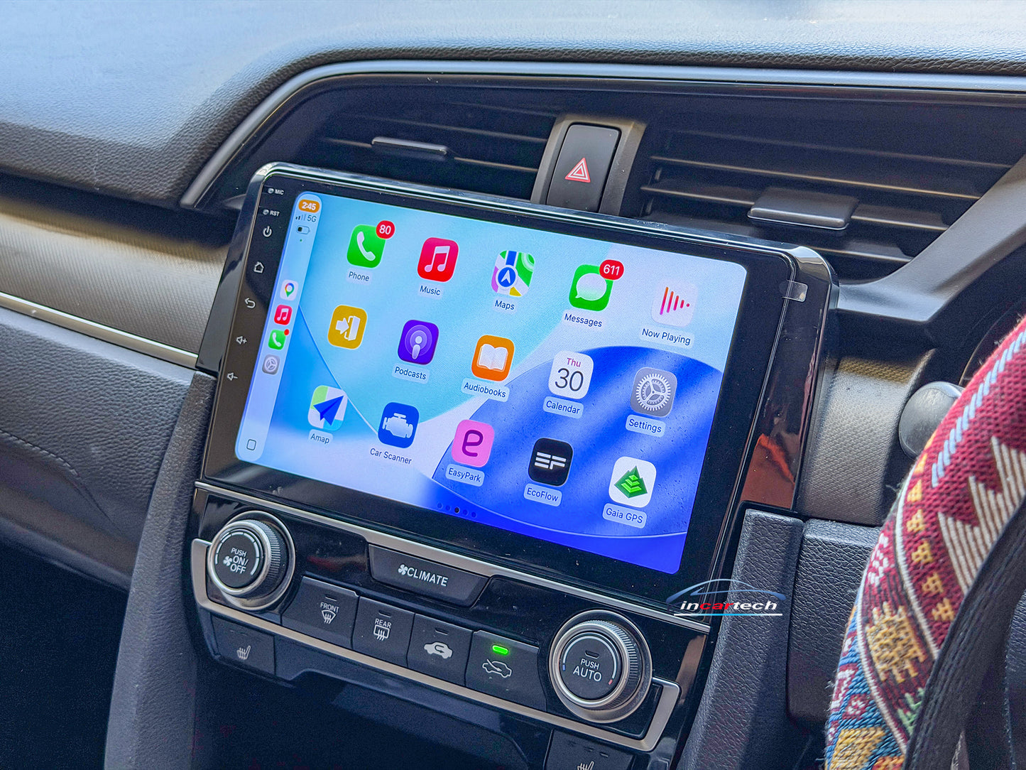 Honda Civic 2015-2019 9" Touchscreen GPS wireless CarPlay Android Auto HeadUnit