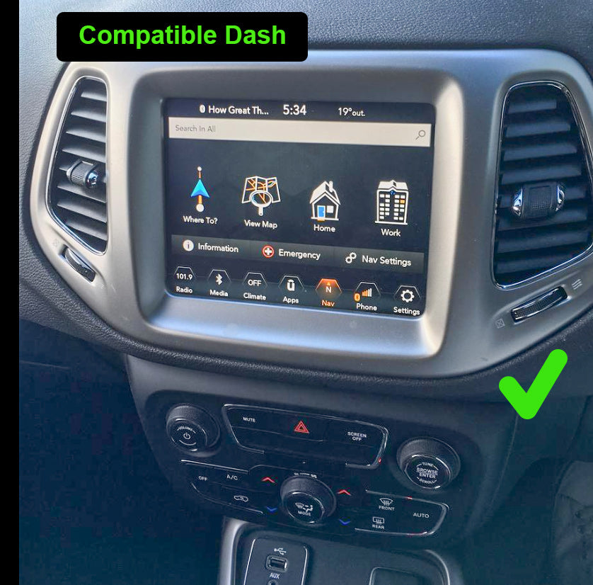 Jeep Compass 2016-2019 Wireless Apple CarPlay Android Auto Bluetooth Radio upgrade