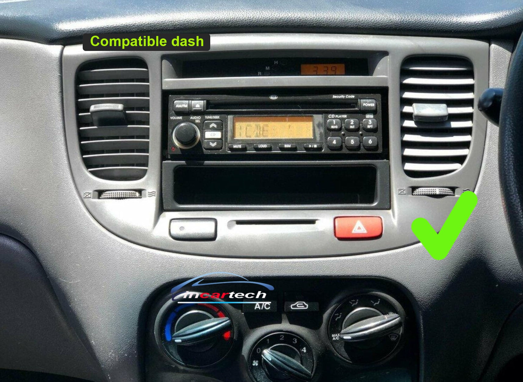 Kia Rio 2005-2011 JB stereo facia 9 inch android  Double din 2 din fascia frame surround