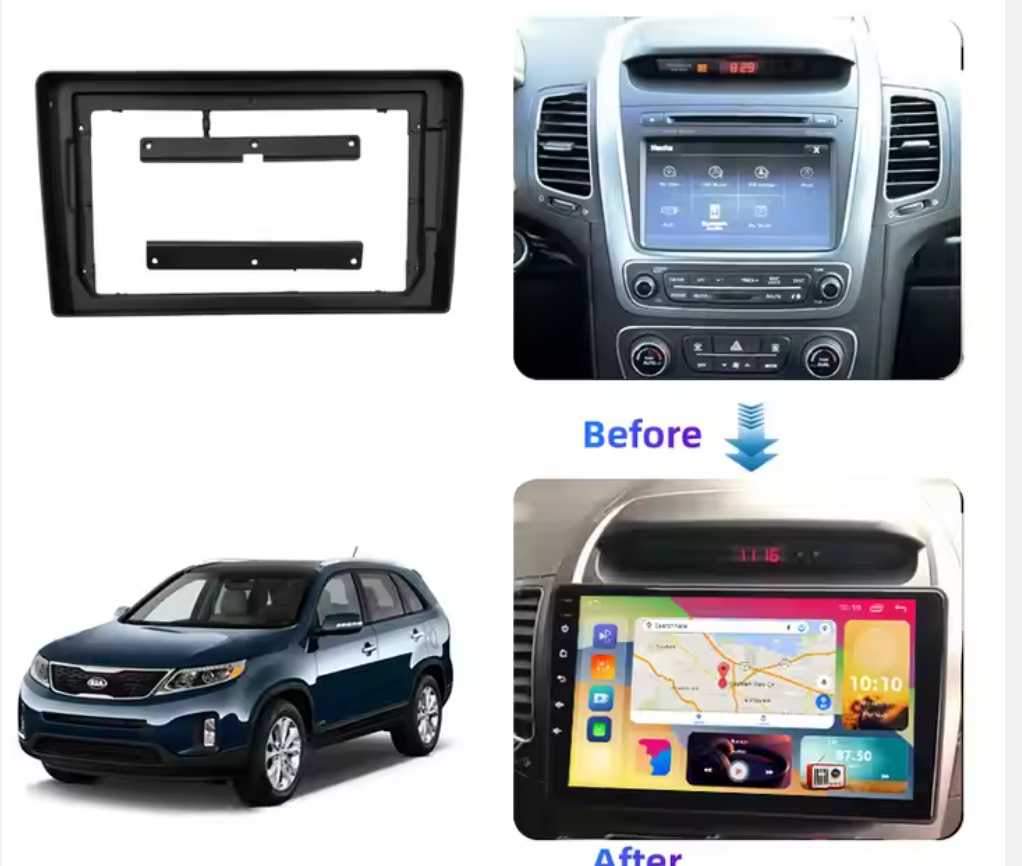 Kia Sorento 2013-2014 stereo facia 9 inch android  Double din 2 din fascia frame surround