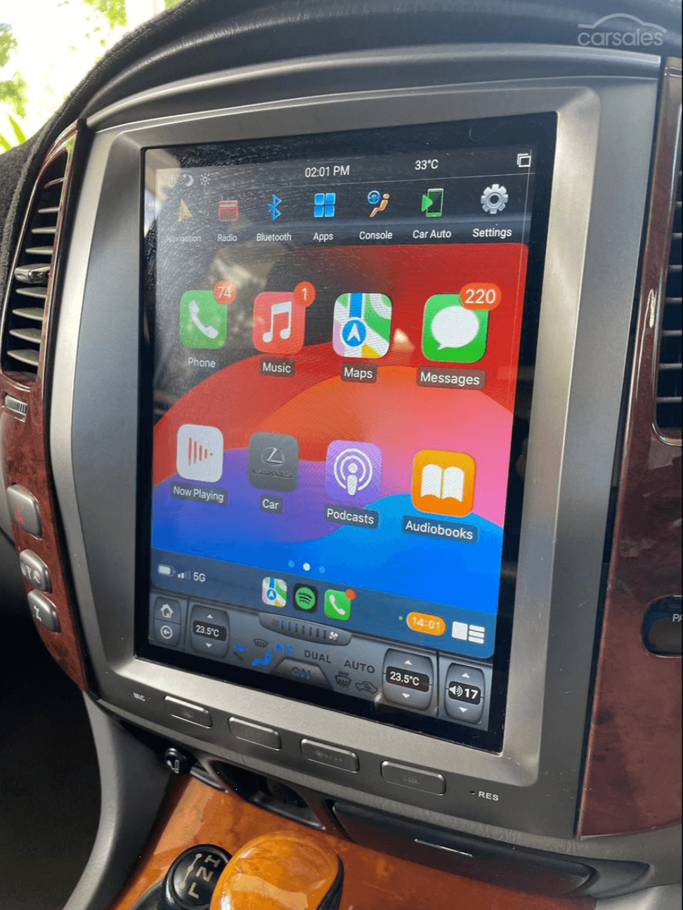 Lexus LX570 2001-2007 GPS 12.1"Tesla Style touchscreen Wireless CarPlay Android Auto stereo