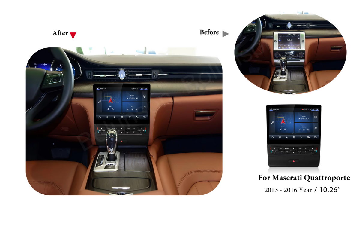 Maserati Quattroporte 13-16 Wireless Apple CarPlay Android Auto Headunit Radio upgrade