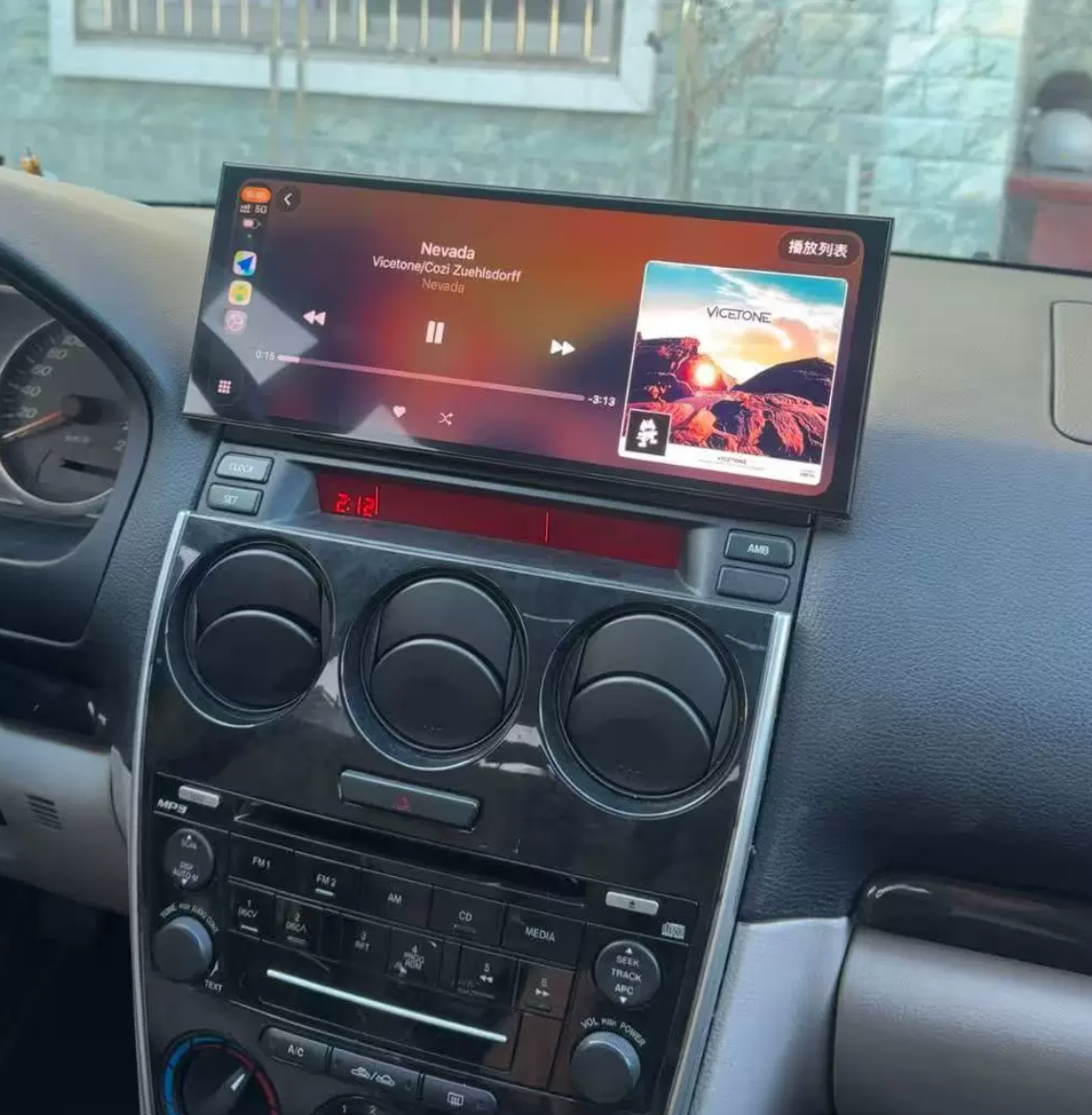 Mazda 6 2002-2008 12.3 inch GG GY Radio GPS wireless CarPlay Android Auto Top mount Head Unit stereo