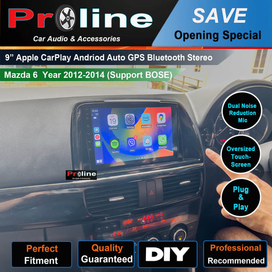 Mazda 6 2012-2014 wireless Apple carplay Android Auto GPS 9" Screen GPS Support BOSE