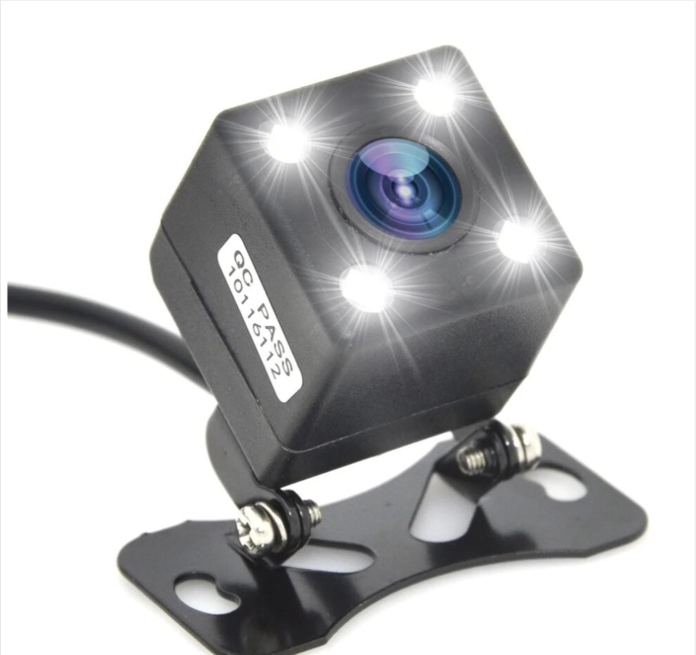 Car camera with LED lights on a white background