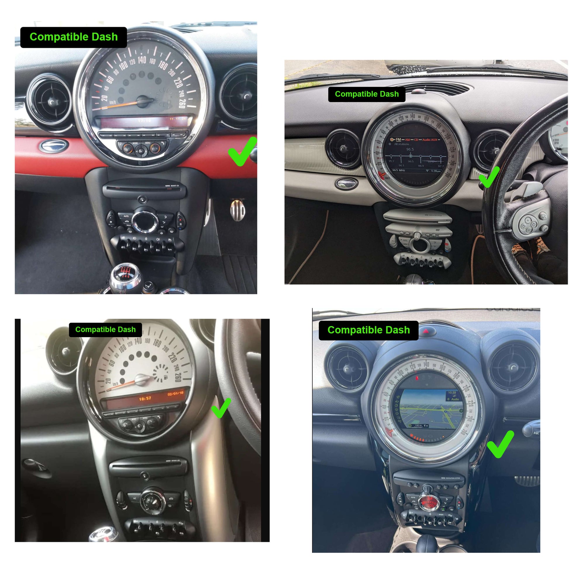 Mini Cooper 2011-2021 F55, F56 OLED 14" Bluetooth Wireless Apple CarPlay Android Auto Stereo