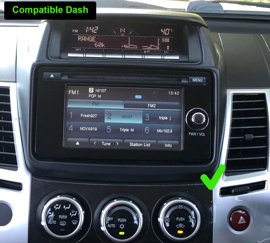 Mitsubishi Challenger 2013-2015 PB GPS Bluetooth Stereo Wireless Apple CarPlay Android Auto
