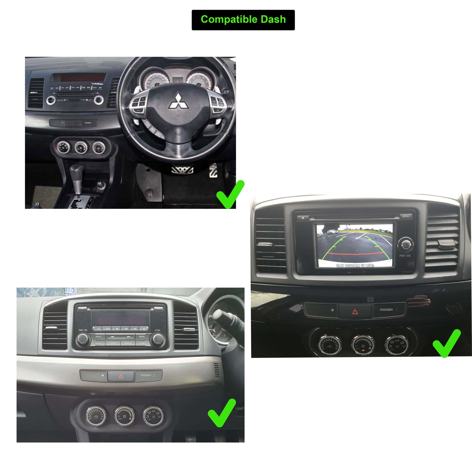 Mitsubishi Lancer 2007-2017 stereo facia 9 inch android  Double din 2 din fascia frame surround