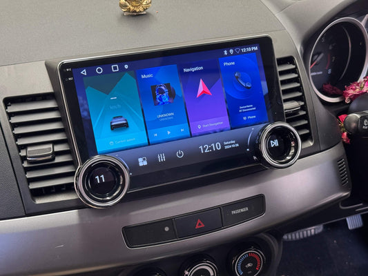 Mitsubishi Lancer 2008-2017 10.1" GPS Bluetooth Stereo Wireless Apple CarPlay Android Auto Headunit, double knob control