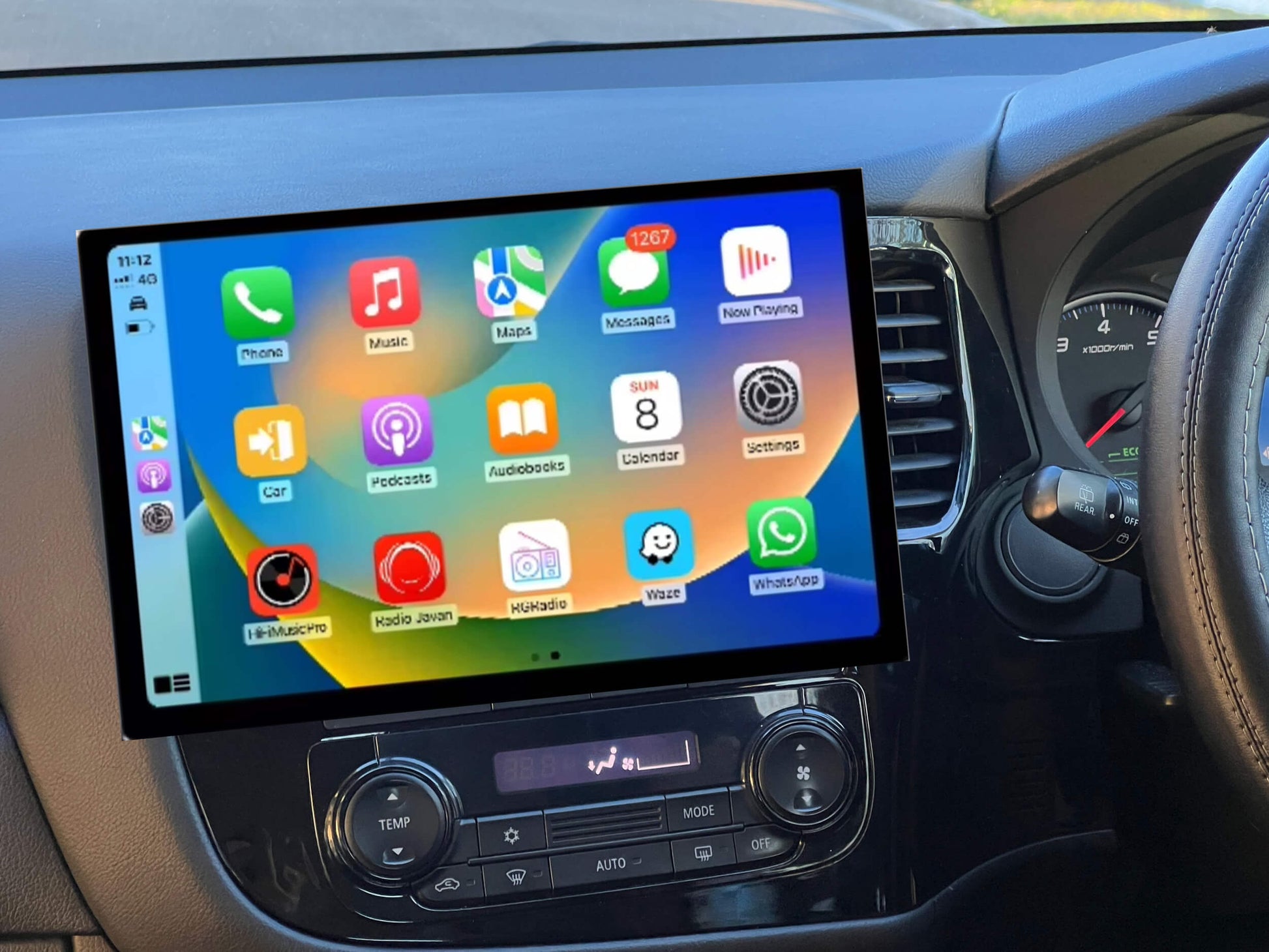 Mitsubishi Outlander 2013-2020 13.3" GPS Bluetooth Stereo Wireless Apple CarPlay Android Auto Headunit