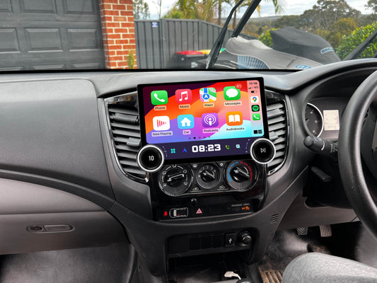 Mitsubishi Triton 2014-2025 GPS Stereo Accessories Wireless Apple CarPlay Android Headunit dual knob control