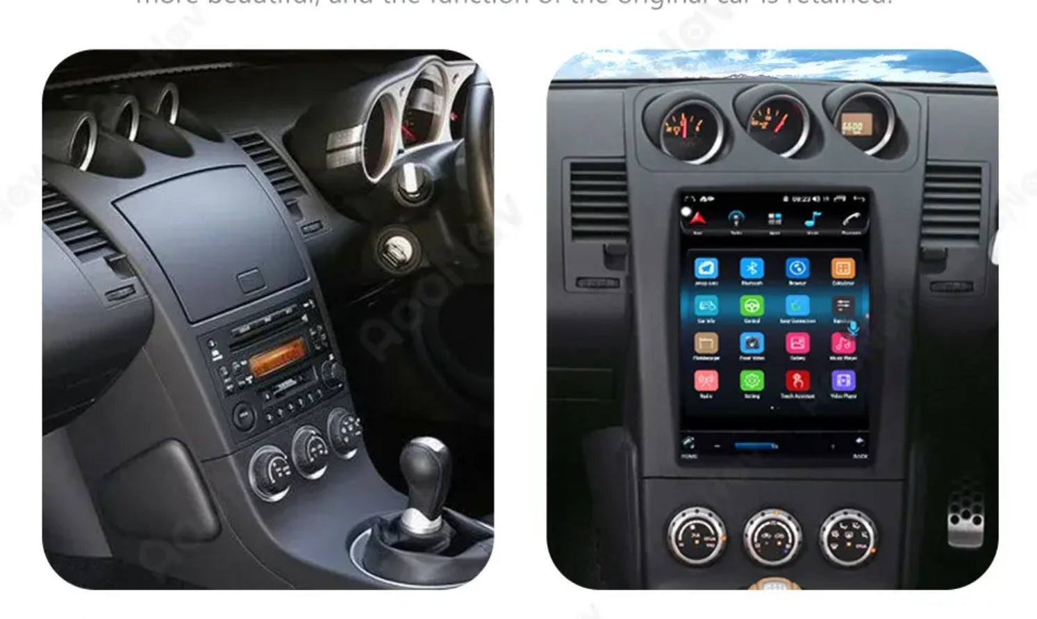 Nissan 350z 03-09 (Z33) 12.1" Tesla Style GPS Infotainment Wireless CarPlay Android Auto Stereo Support BOSE