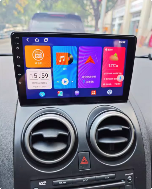 Nissan Dualis J10 2007-2013 Top Mounted Wireless Apple CarPlay Andriod Auto GPS Bluetooth Stereo