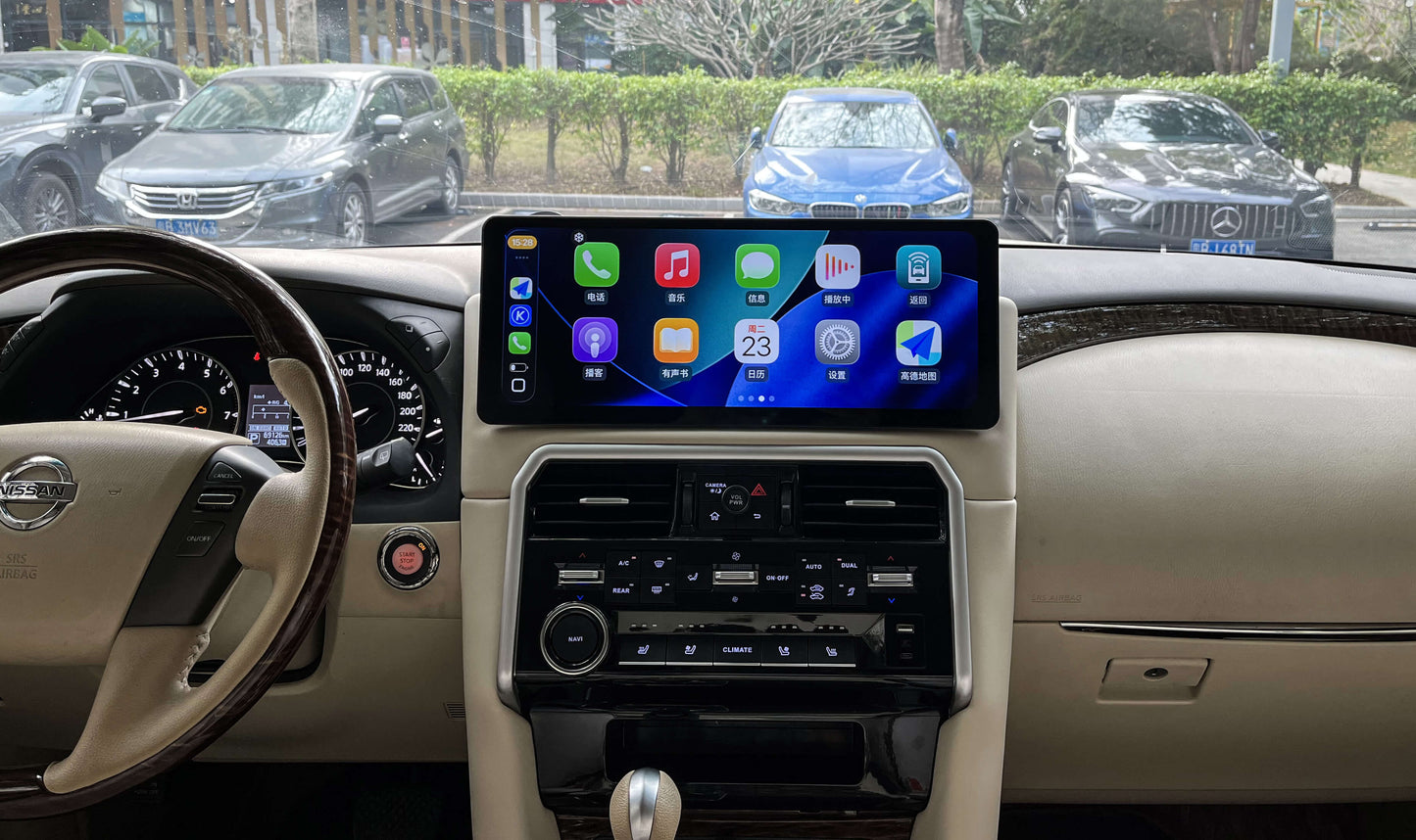 Nissan Patrol Y62 2013-2025 12.8" Infotainment stereo upgrade wireless CarPlay Android Auto