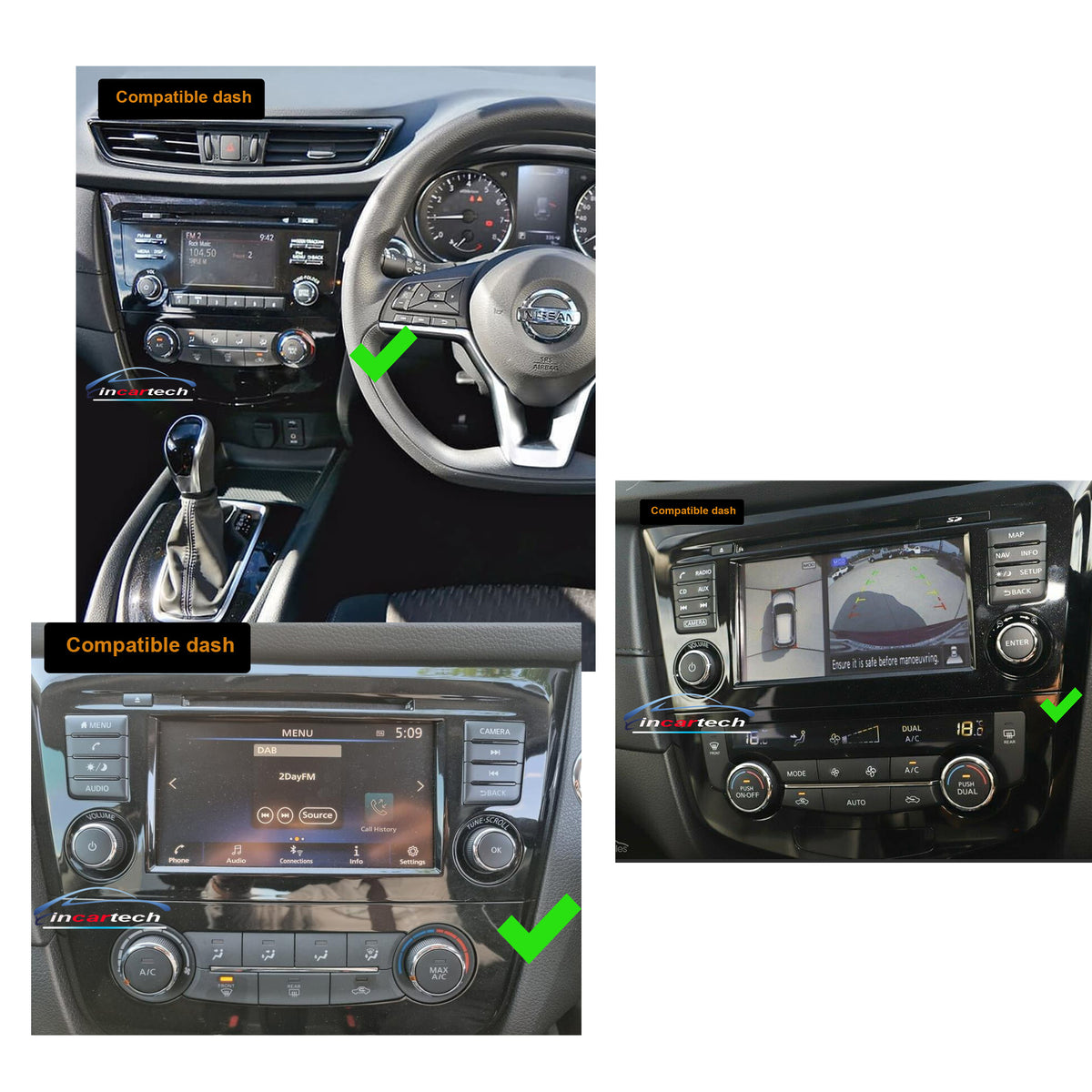 Nissan Xtrail 2014-2023 13.3" Wireless Apple CarPlay Android Auto stereo DSP Support 360