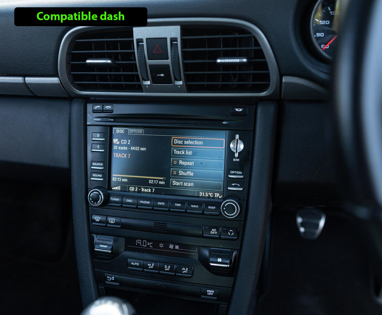 Porsche 911 08-12 (Gen 2) Add Wireless CarPlay & Android Auto MMI Retrofit interface