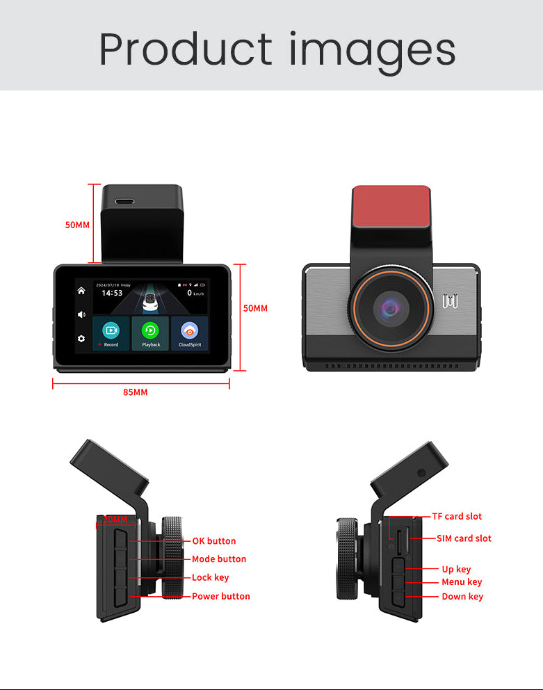 Proline Dash Cam P83 – 2K Front & 1080P Rear Dual Camera with Remote Live View
