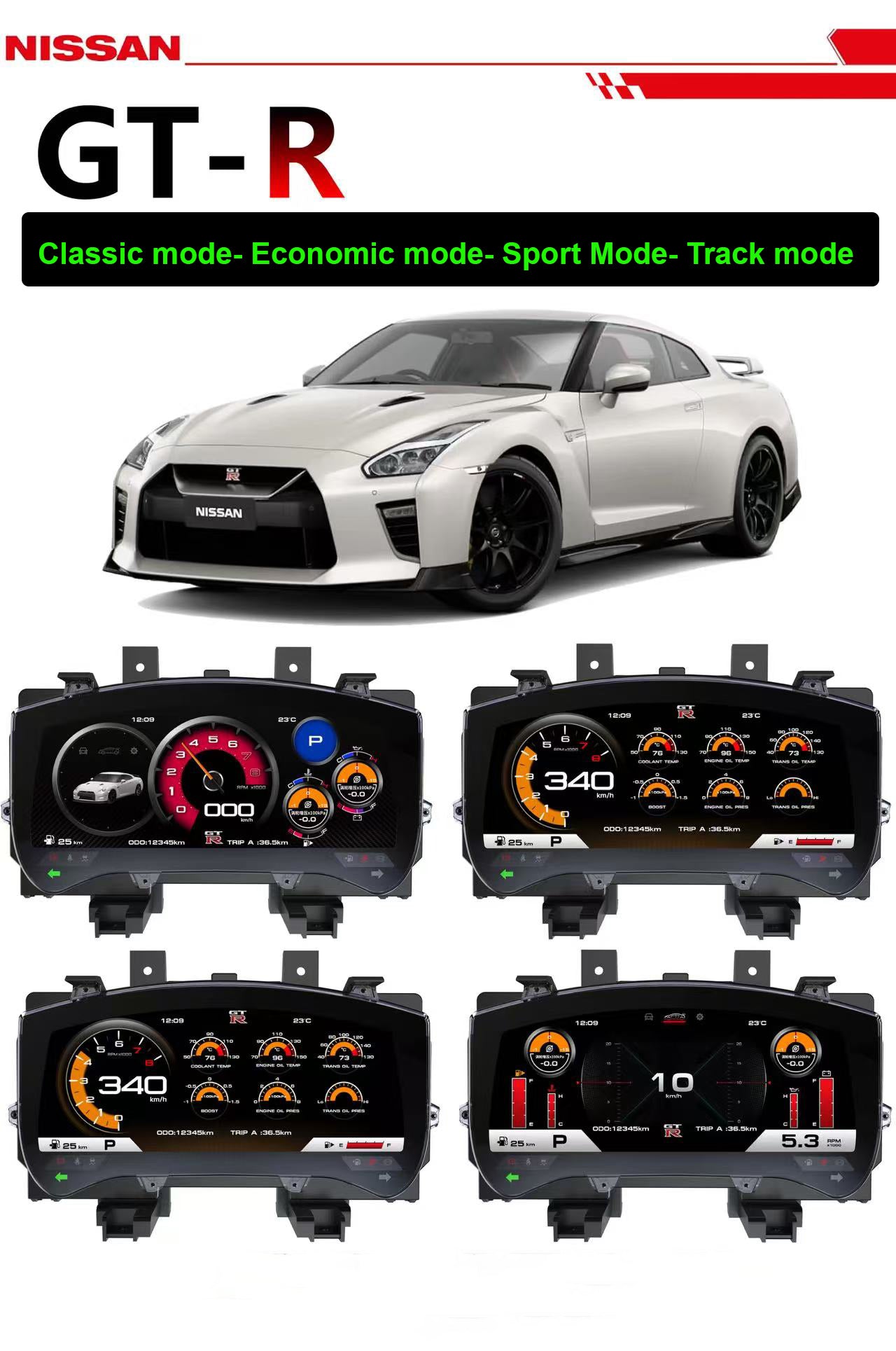 Proline Nissan R35 GTR High Definition screen Digital Dash Cluster (Fi ...