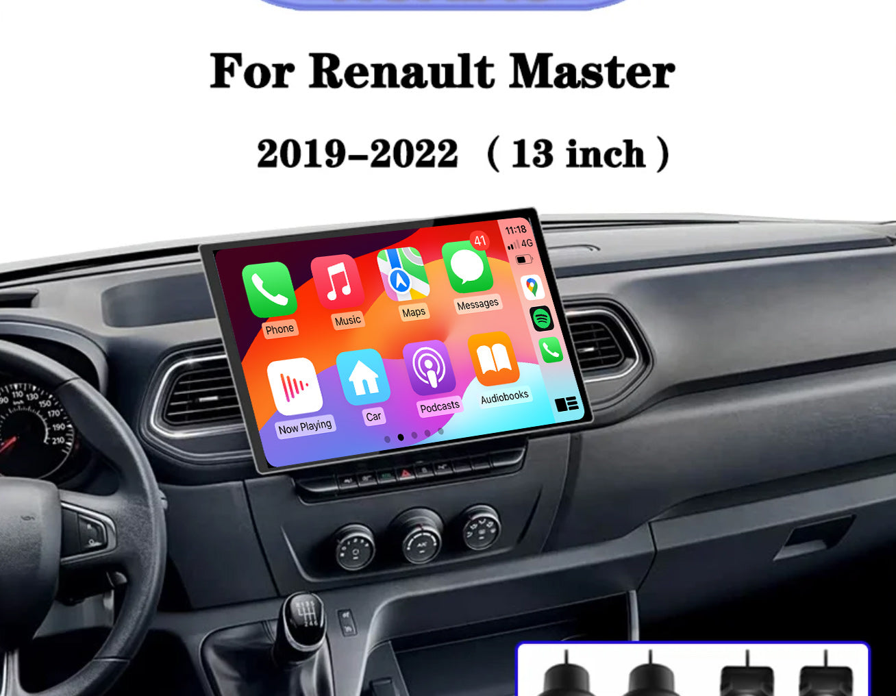 Renault Master 2019-2025 Apple CarPlay / Android Auto 13.3" Stereo Upgrade