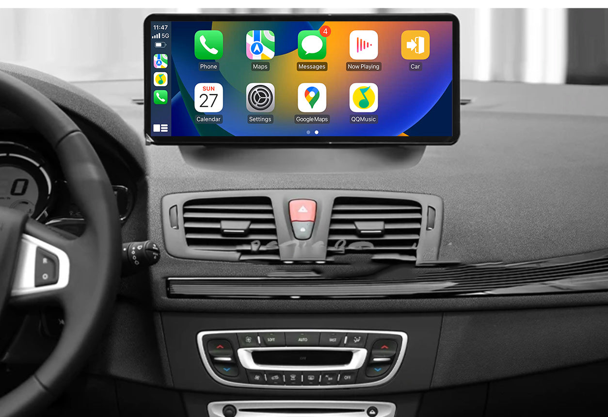 Renault Megane 2009-2016 Apple CarPlay / Android Auto 12.3" 16:9 Screen Stereo Upgrade