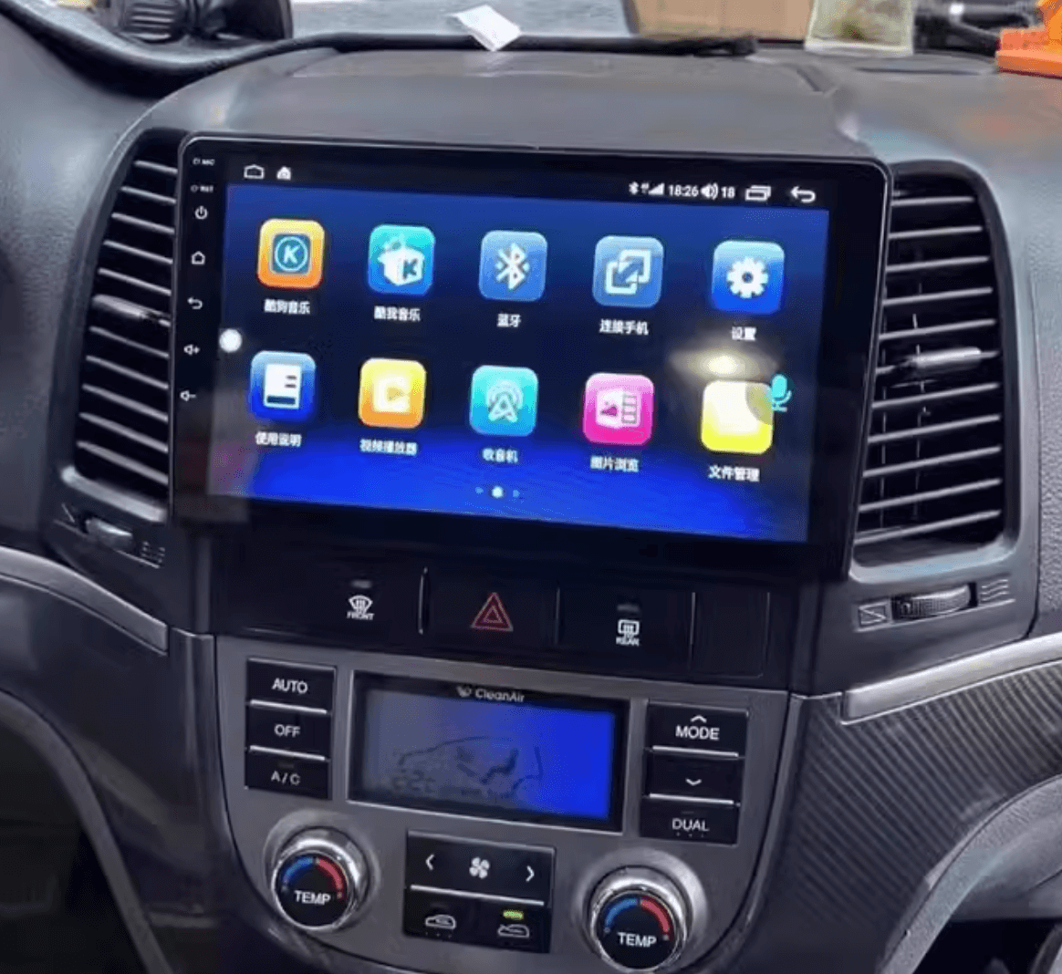 Hyundai Santa Fe 2008-2012 GPS BT wireless Apple CarPlay Android Auto Stereo 9"