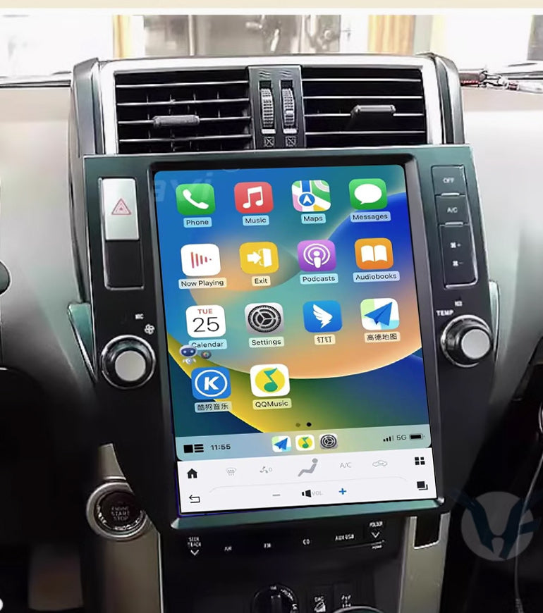 Toyota Prado 150 14-18 12.1" Vertical Screen GPS Wireless Apple CarPlay Android Auto Stereo