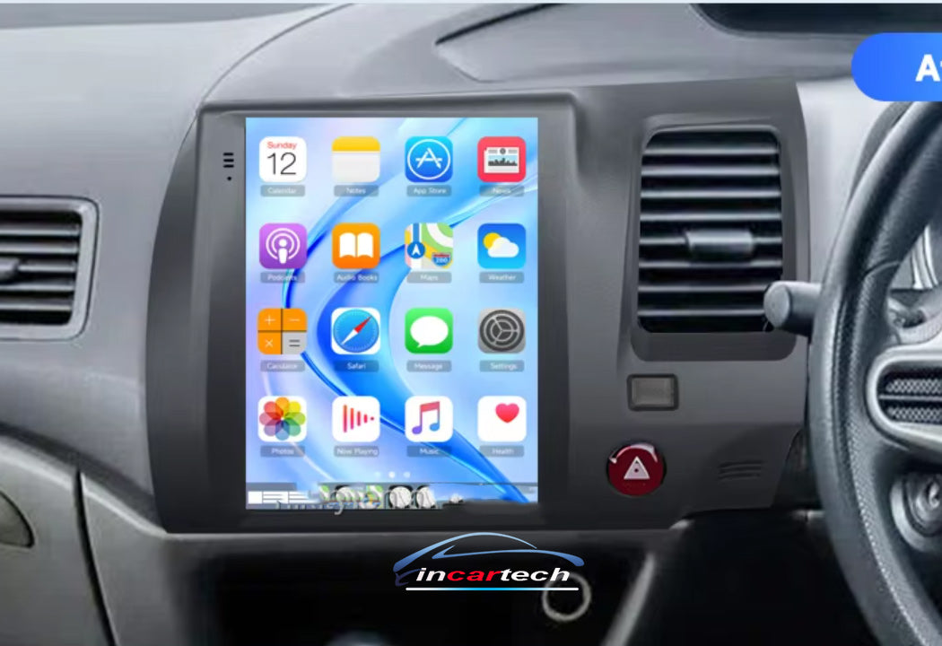 Honda Civic 2006-2011 12.1" Tesla Style Touchscreen GPS wireless CarPlay Android Auto HeadUnit
