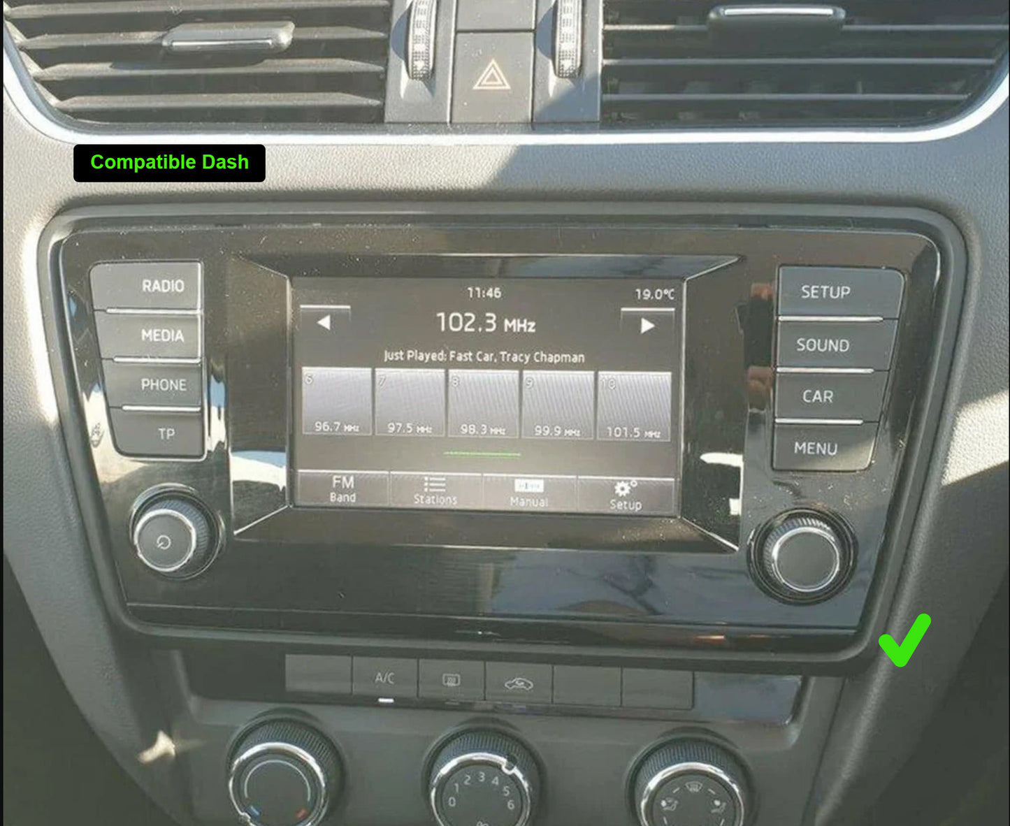 Skoda Octavia 13-19 stereo facia 9 inch android  Double din 2 din fascia frame surround,Skoda Octavia 13-19 13.3" Tesla style GPS Infotainment Wireless CarPlay Android Auto Stereo