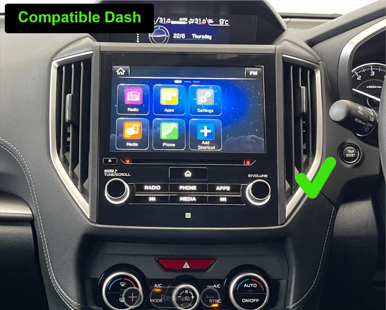 Subaru Impreza 2017-2024 GPS Bluetooth Wireless Apple CarPlay Android ...