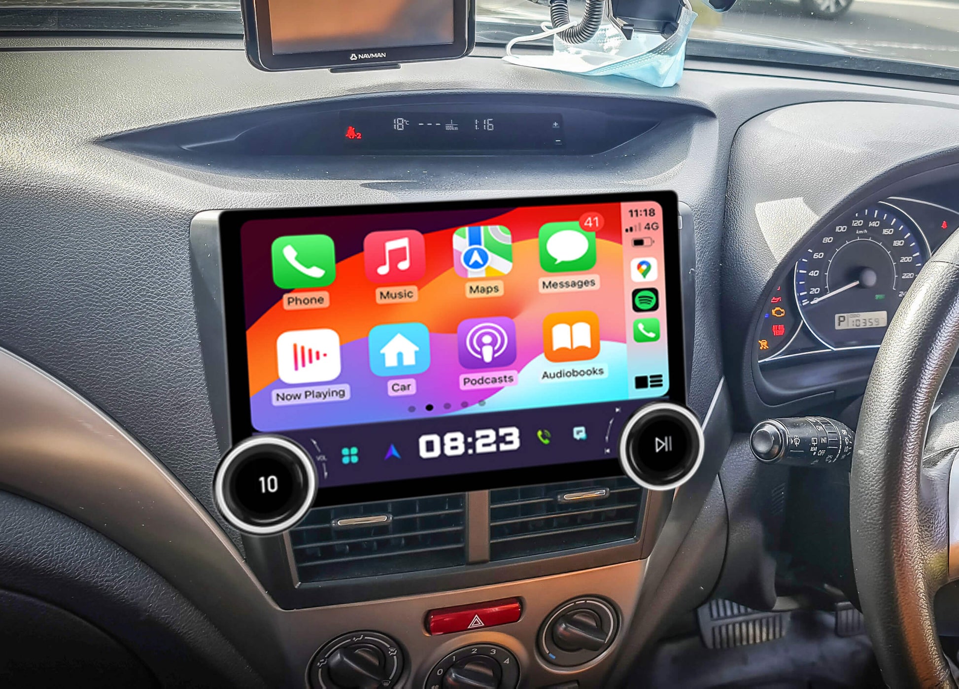 Subaru WRX 2007-2014 Wireless Apple Carplay Android Auto Radio upgrade stereo with double Knob Control