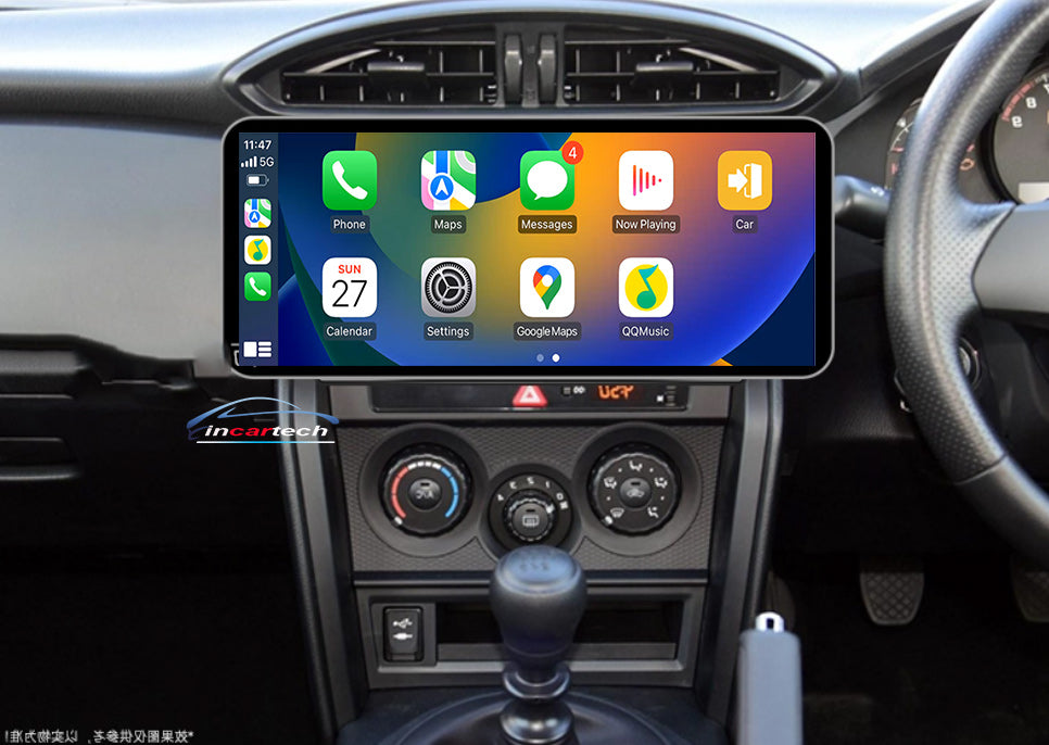 Toyota 86 2012-2022 12.3" horizontal stereo GPS upgrade Wireless Apple CarPlay Android Auto