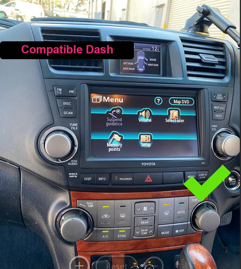Toyota Kluger 2008-2015 12.1" GPS Wireless Apple Carplay Android Auto Stereo Radio
