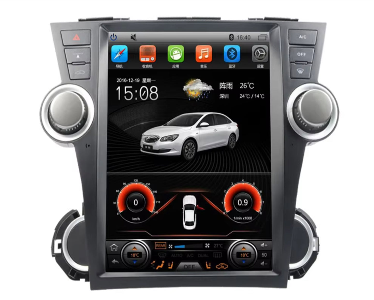 Toyota Kluger 2008-2015 12.1" GPS Wireless Apple Carplay Android Auto Stereo Radio