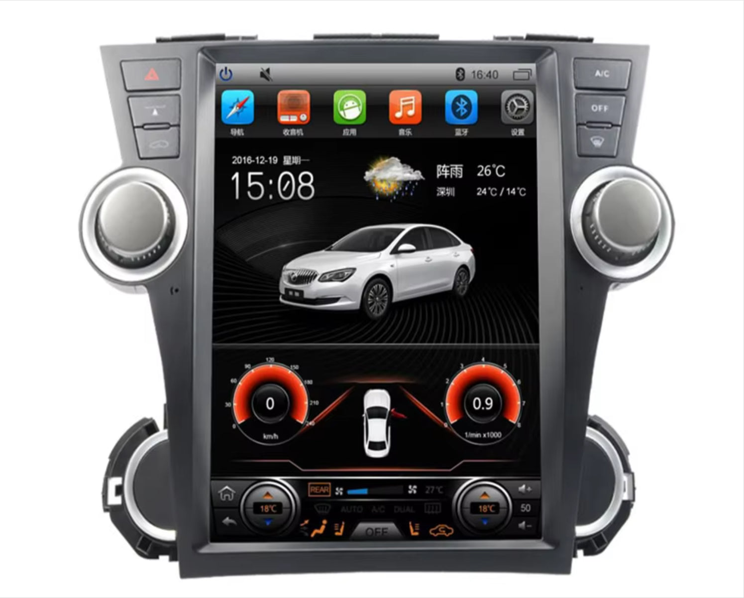 Toyota Kluger 2008-2015 12.1" GPS Wireless Apple Carplay Android Auto Stereo Radio