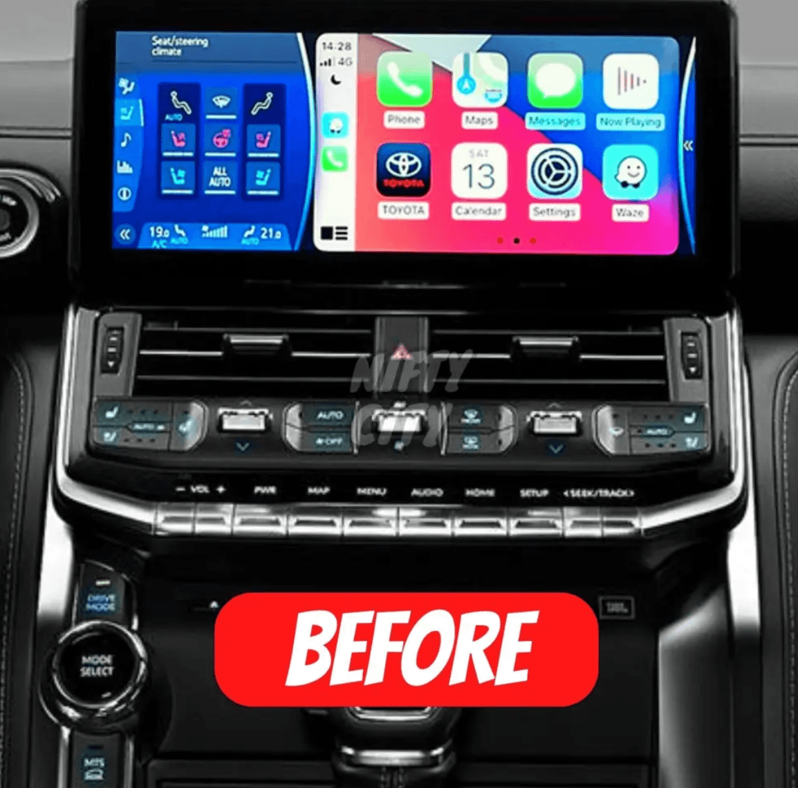 Toyota Land Cruiser 300 (2021 - 2024) Full Screen Wireless & Wired Apple CarPlay & Android Auto Integration 