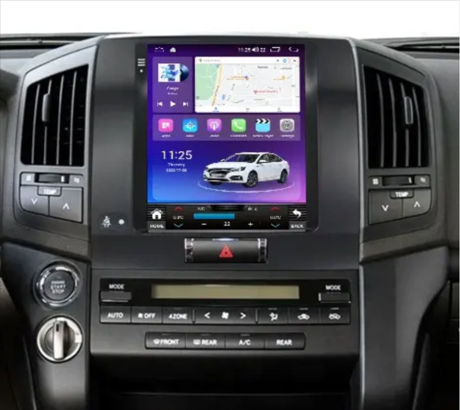 Toyota Landcruiser 2007-2015 LC200 9.7" Vertical Screen GPS Wireless Apple CarPlay Android Auto Stereo Radio Tesla style