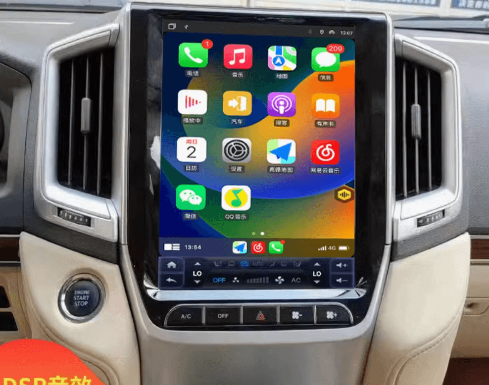 Toyota Landcruiser LC200 15-24 12.1" Tesla style Screen Wireless Apple CarPlay Android Auto Stereo Upgrade