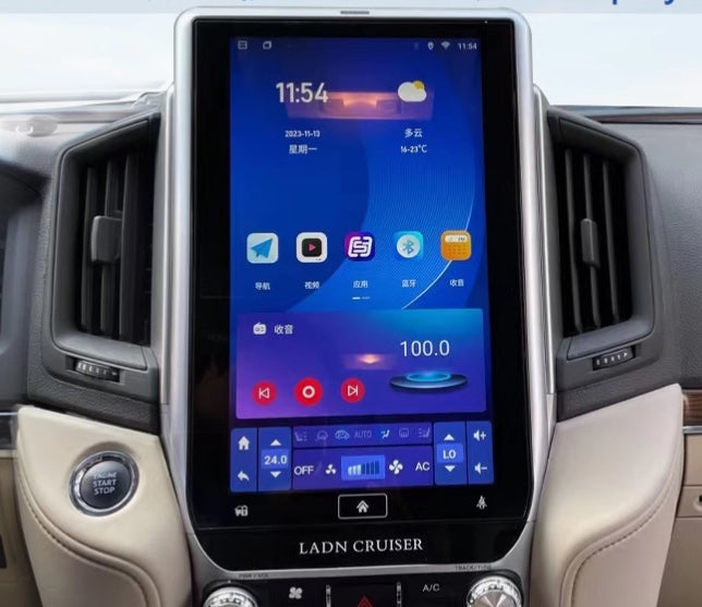 Toyota Landcruiser LC200 2015-2023 13.6" Vertical screen GPS Wireless Apple CarPlay Android Auto Stereo Upgrade