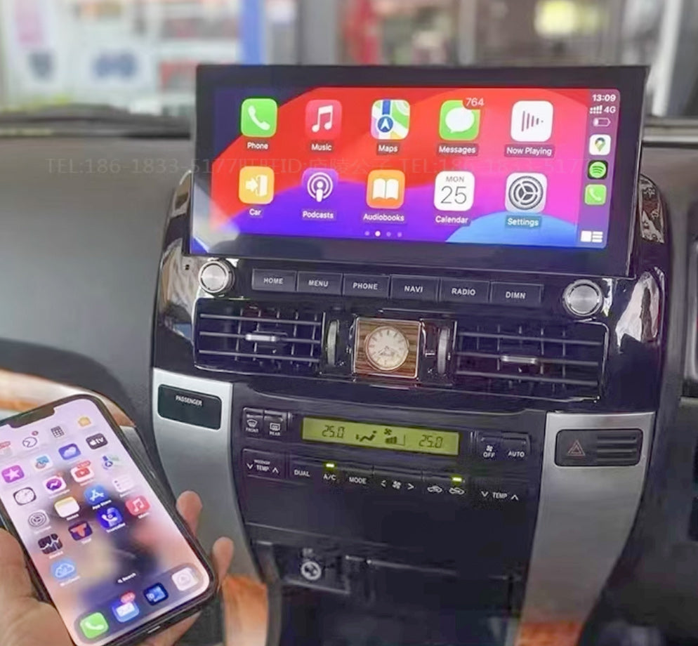 Toyota Prado 120 Series 03-09 12.3" Horizontal Screen Wireless Apple CarPlay Android Auto Stereo Tesla style