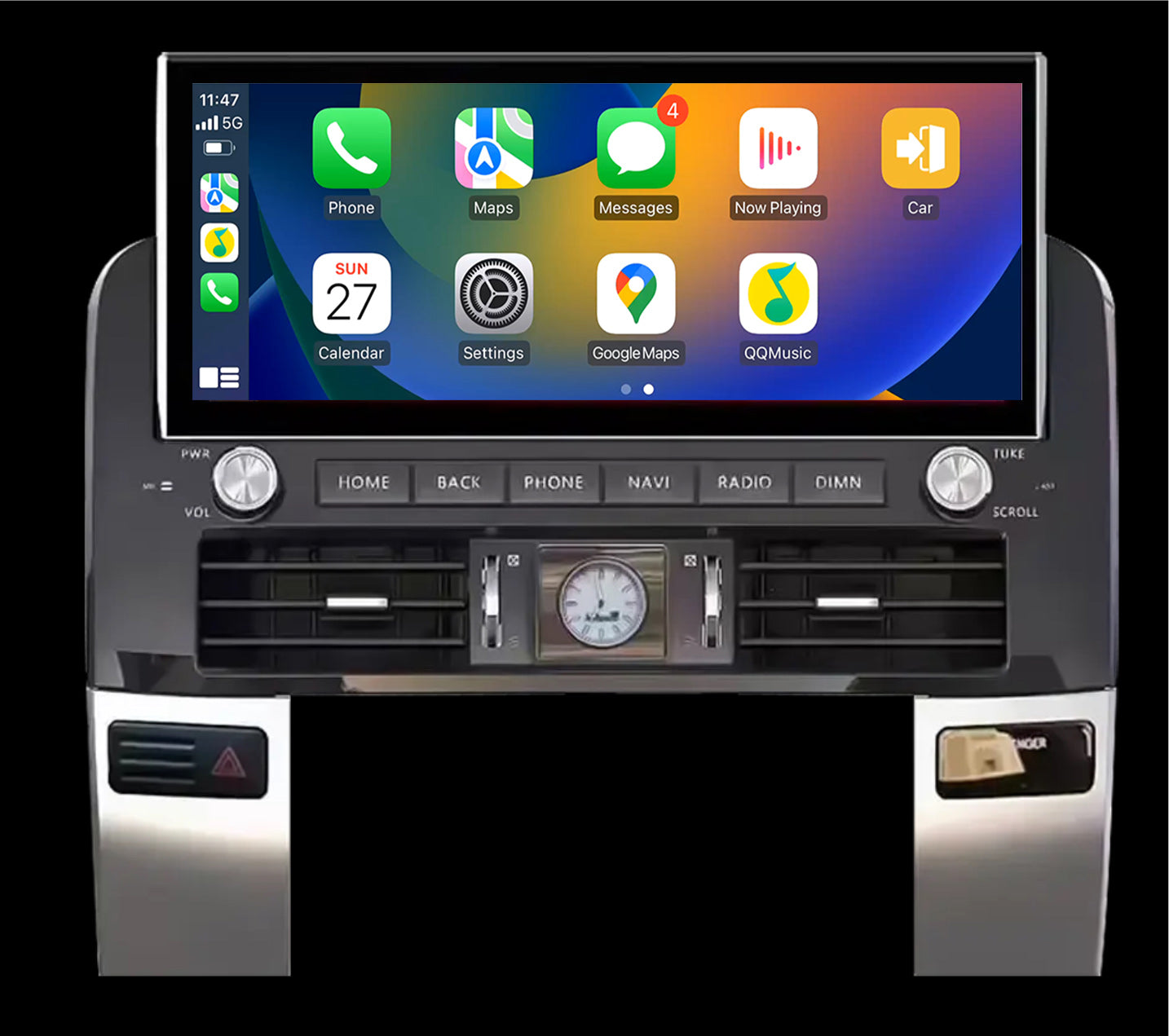 Toyota Prado 120 Series 03-09 12.3" Horizontal Screen Wireless Apple CarPlay Android Auto Stereo Tesla style